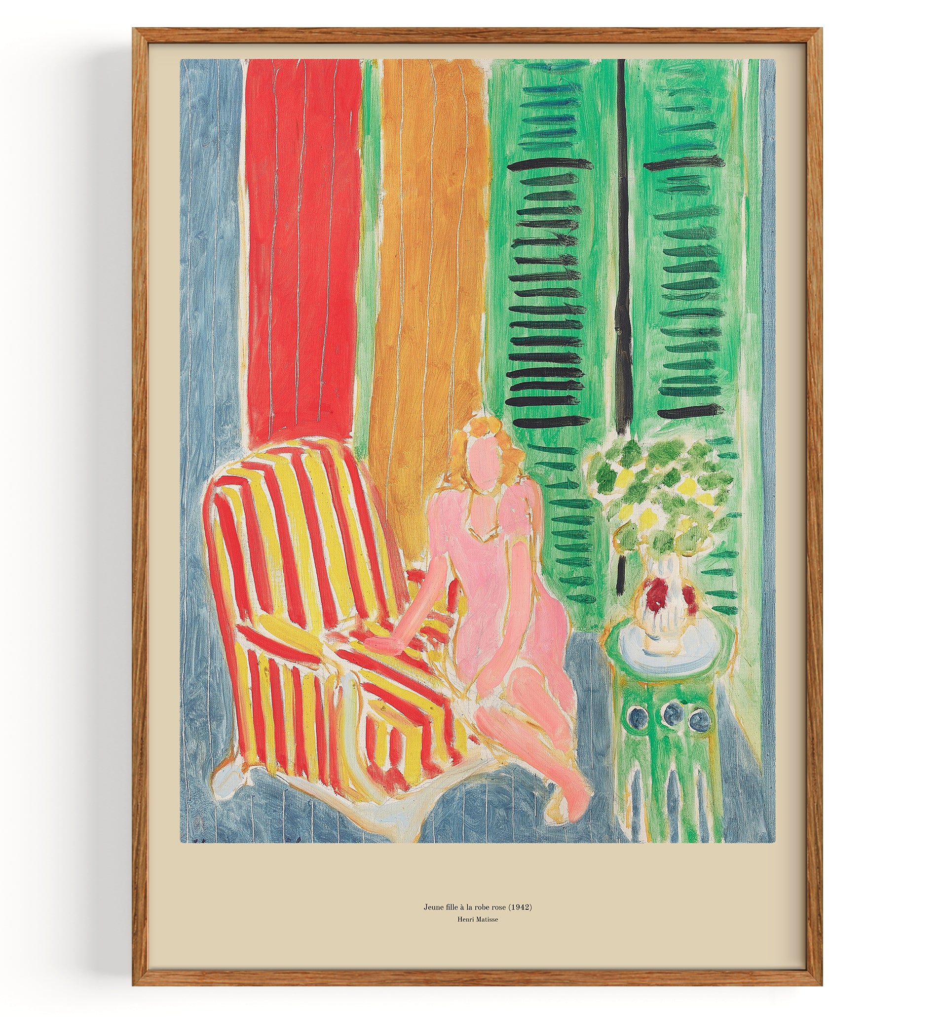 Jeune fille à la robe rose (1942) by Henri Matisse Fine Art Print