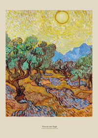 Olive tree with yellow sky and sun (1889)