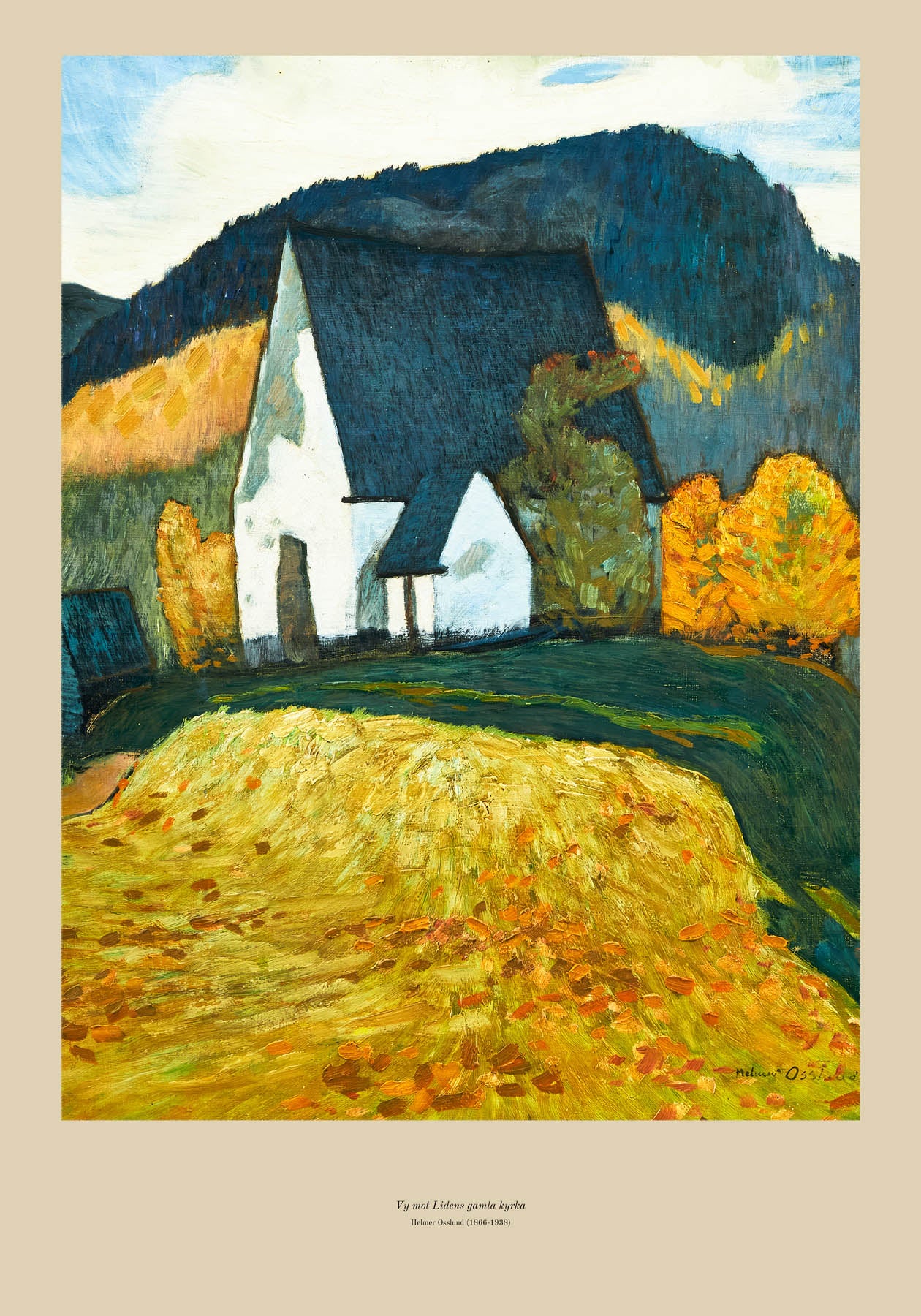 Udsigt mod Lidens gamle kirke (1866-1938)