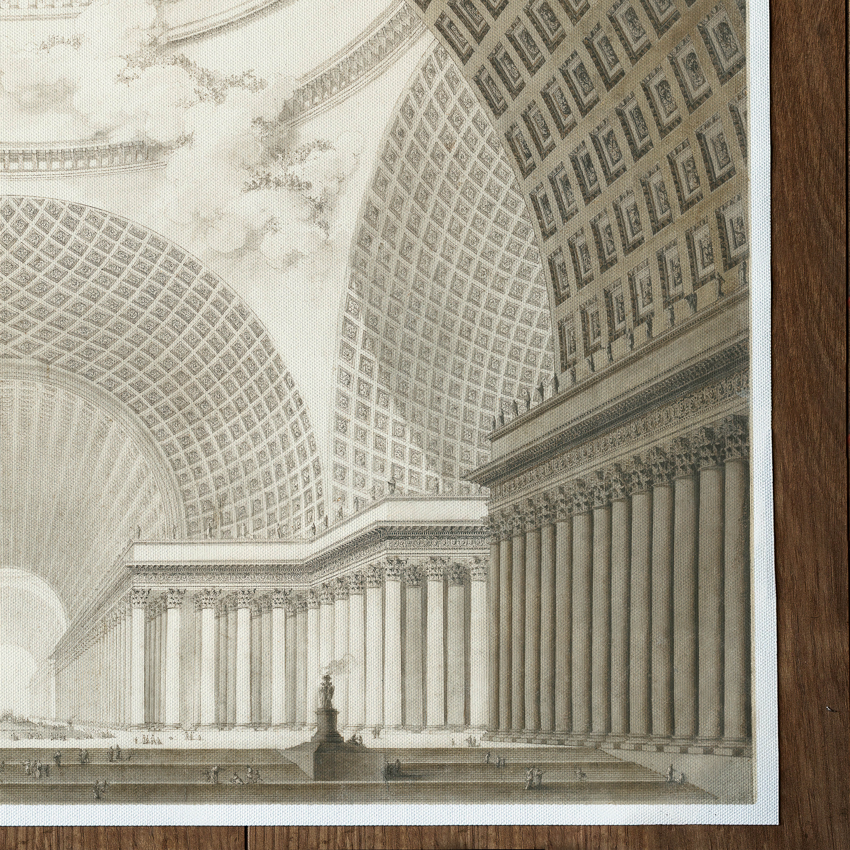 Vue en perspective de l'intérieur d'une église métropolitaine
