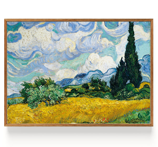 Wheat field with cypresses (1889)