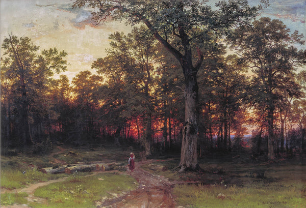Forest evening (1868/1869) by Ivan Ivanovich Shishkin Fine Art