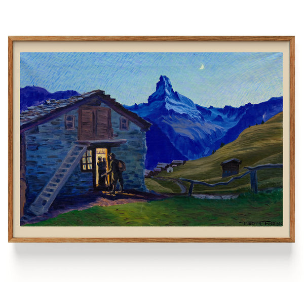 Crépuscule, Findeln près de Zermatt avec le Cervin (1930)