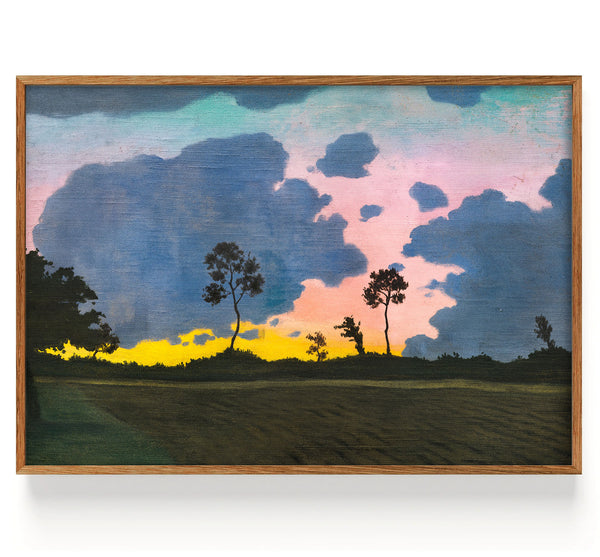 Zonsondergang, blauwe wolken (1918)